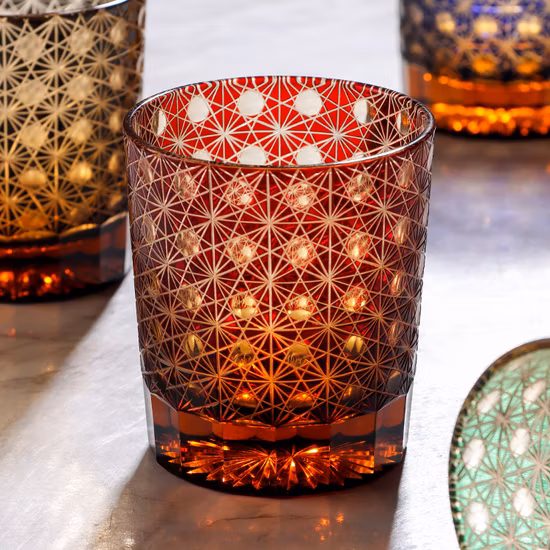 Decanter per vino in vetro soffiato a mano Decanter per whisky in cristallo con tazze Set di bicchieri da vino