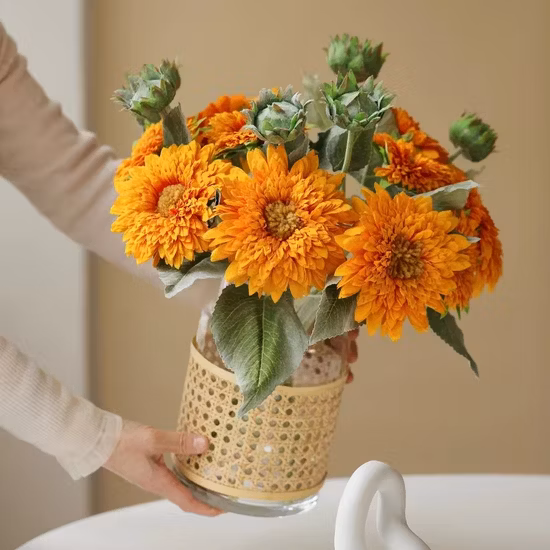 Vaso in vetro crack soffiato a bocca per la decorazione domestica