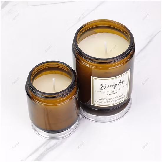 Barattolo di candela in vetro colorato per vendita all'ingrosso con regali decorativi con coperchio